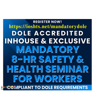 DOLE Mandatory 8 hours Safety and Health Seminar for Workers Inhouse