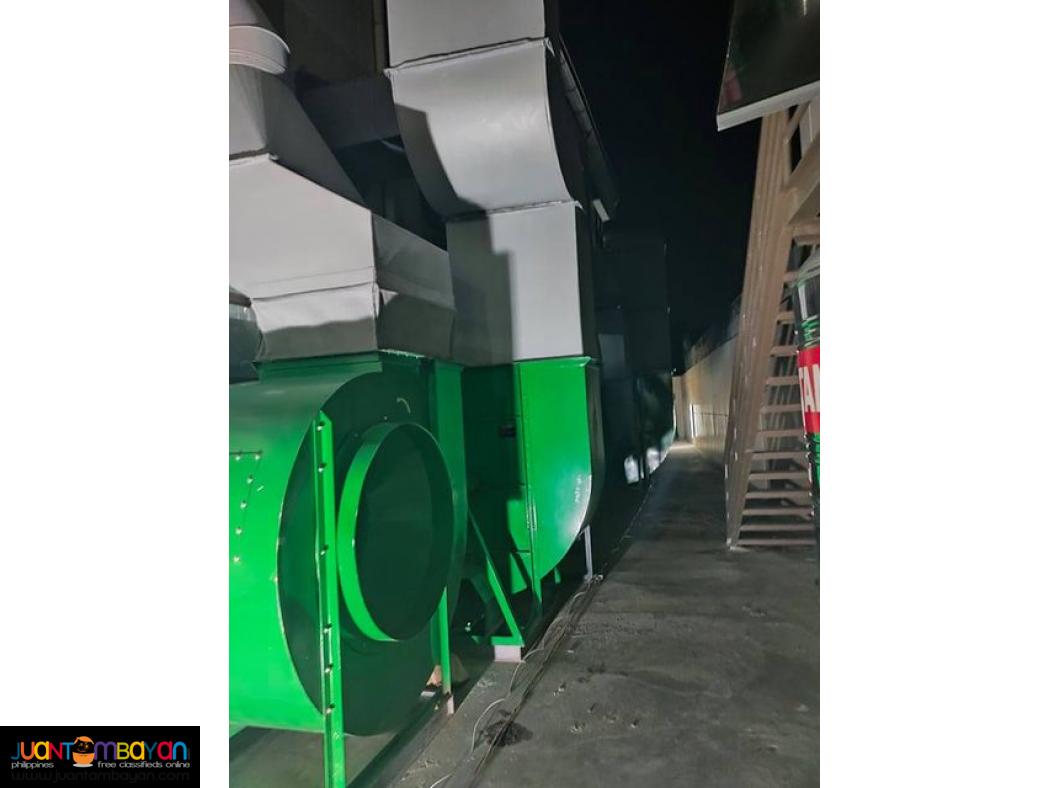 Ventilation system ducting blower exhaust