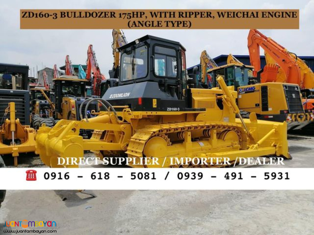 ZD160-3 ZOOMLION 175HP BULLDOZER WITH RIPPER ANGLE TYPE