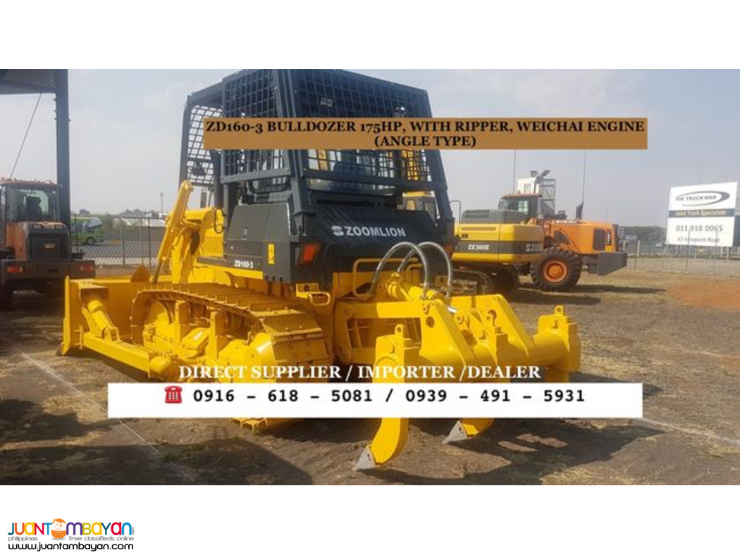 ZD160-3 ZOOMLION 175HP BULLDOZER WITH RIPPER ANGLE TYPE