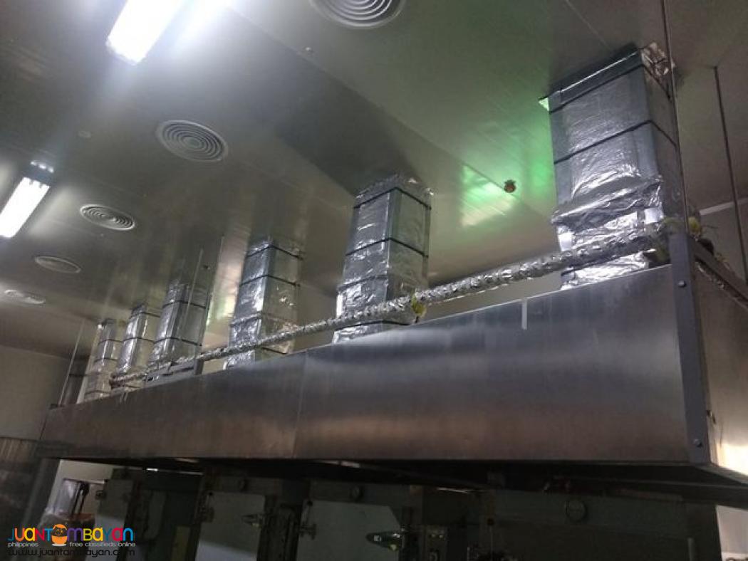 Ducting Exhaust Fresh air Kitchen Hood Ventilation system