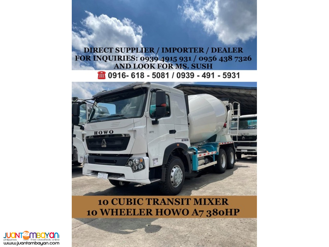 10cubic 10-wheeler Concrete Mixer/ Transit Mixer Sinotruk Howo A7