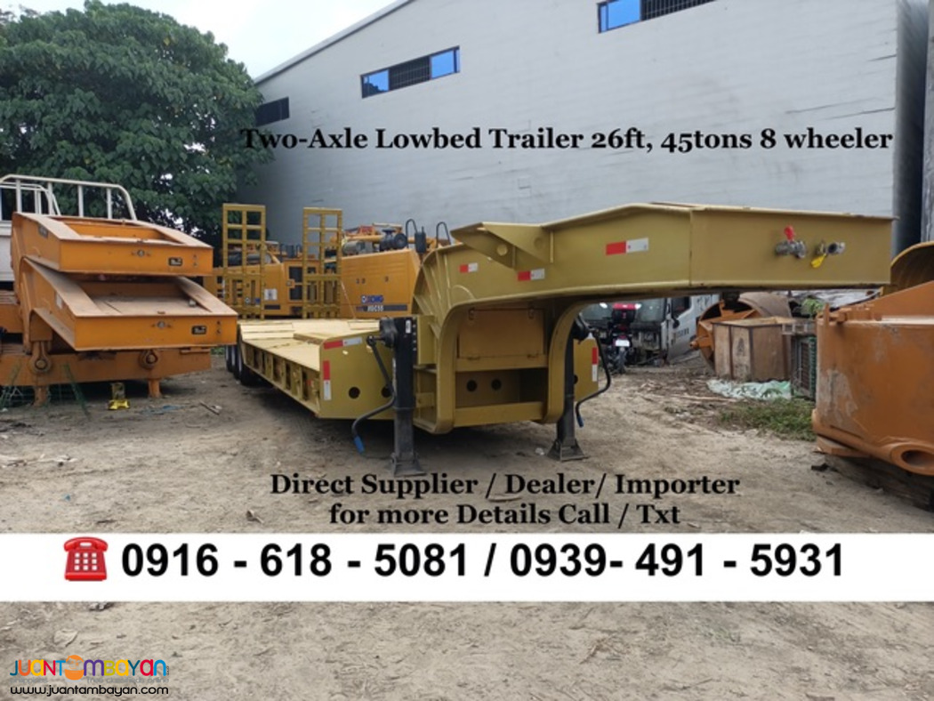 two-axle 8-wheeler low bed trailer brand new for sale