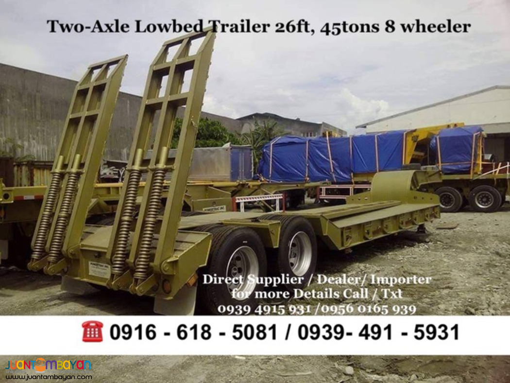 two-axle 8-wheeler low bed trailer brand new for sale