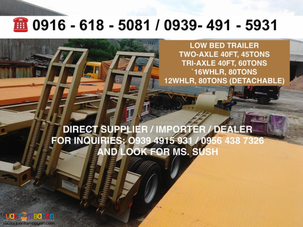 two-axle 8-wheeler low bed trailer brand new for sale