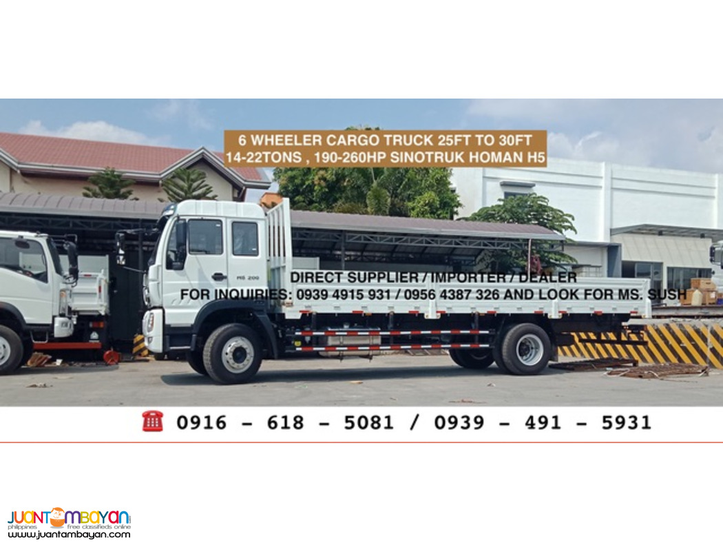 6-wheeler Cargo Boom Truck 17ft Sinotruk Homan H3 Brand New for sale