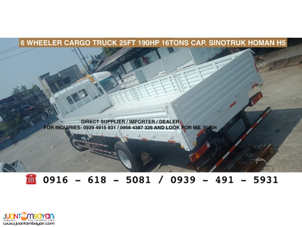 6-wheeler Cargo Boom Truck 17ft Sinotruk Homan H3 Brand New for sale