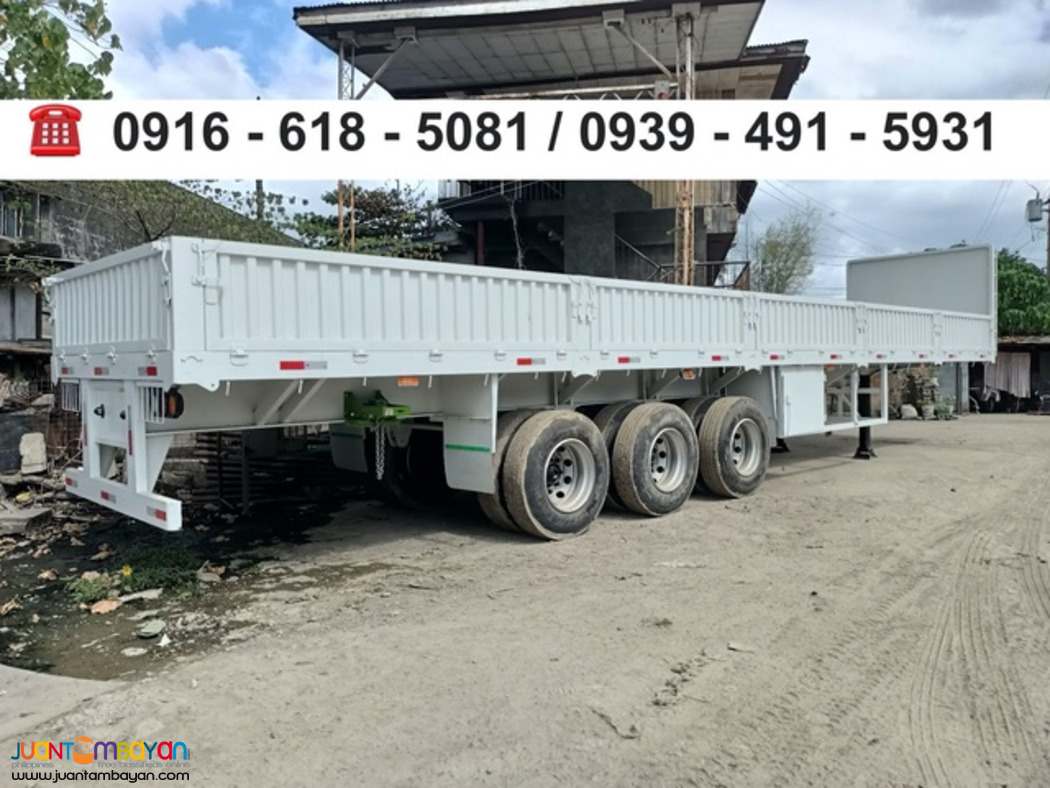 tri-axle HIGH flat BED TRAILER WITH SIDINGS