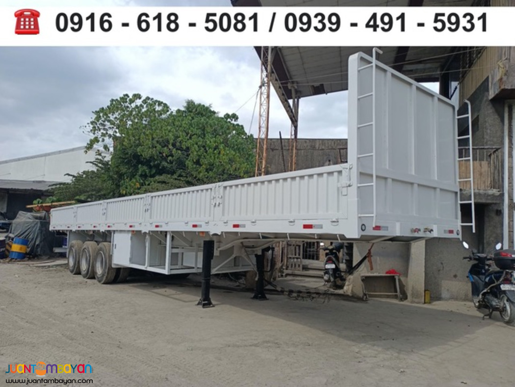 tri-axle HIGH flat BED TRAILER WITH SIDINGS