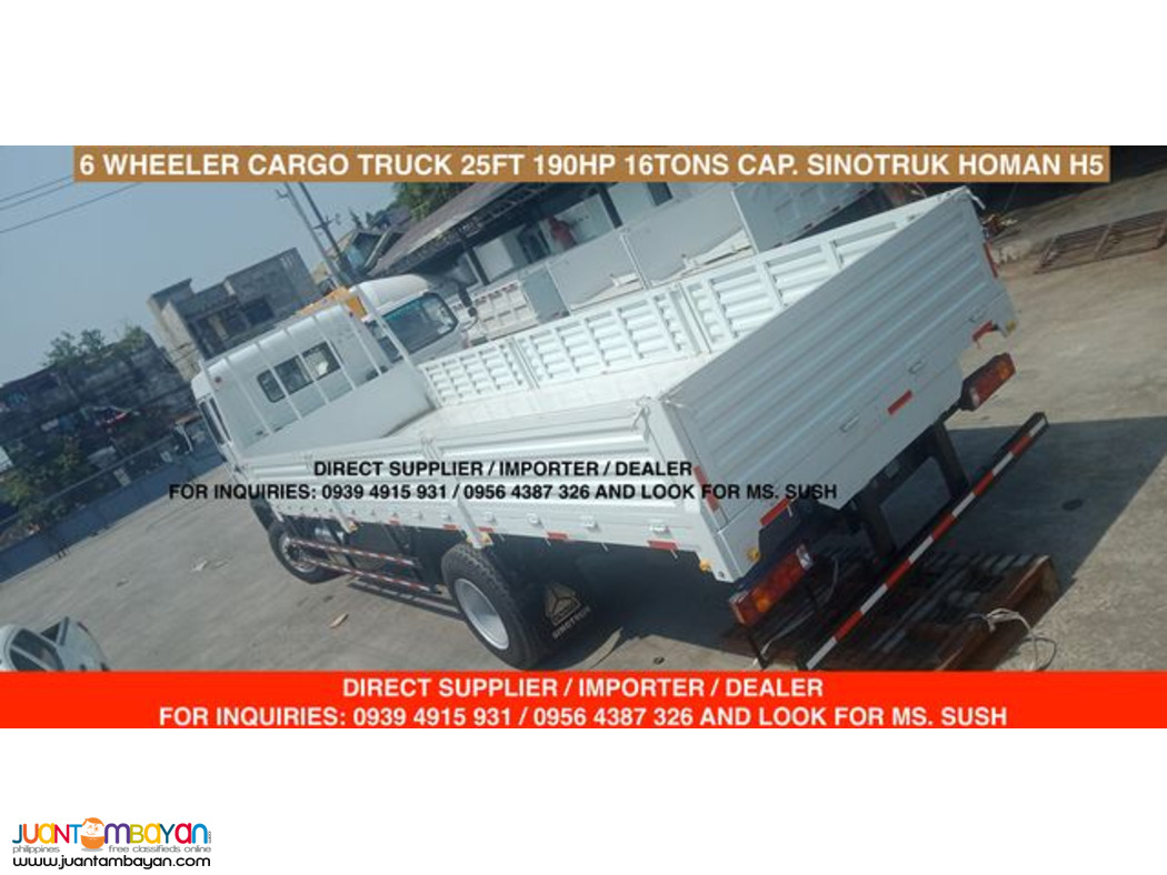 6 wheeler cargo truck 20 ft sinotruk homan h3