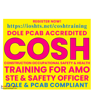 PCAB COSH Training AMO STE DOLE Accredited Construction Safety Officer