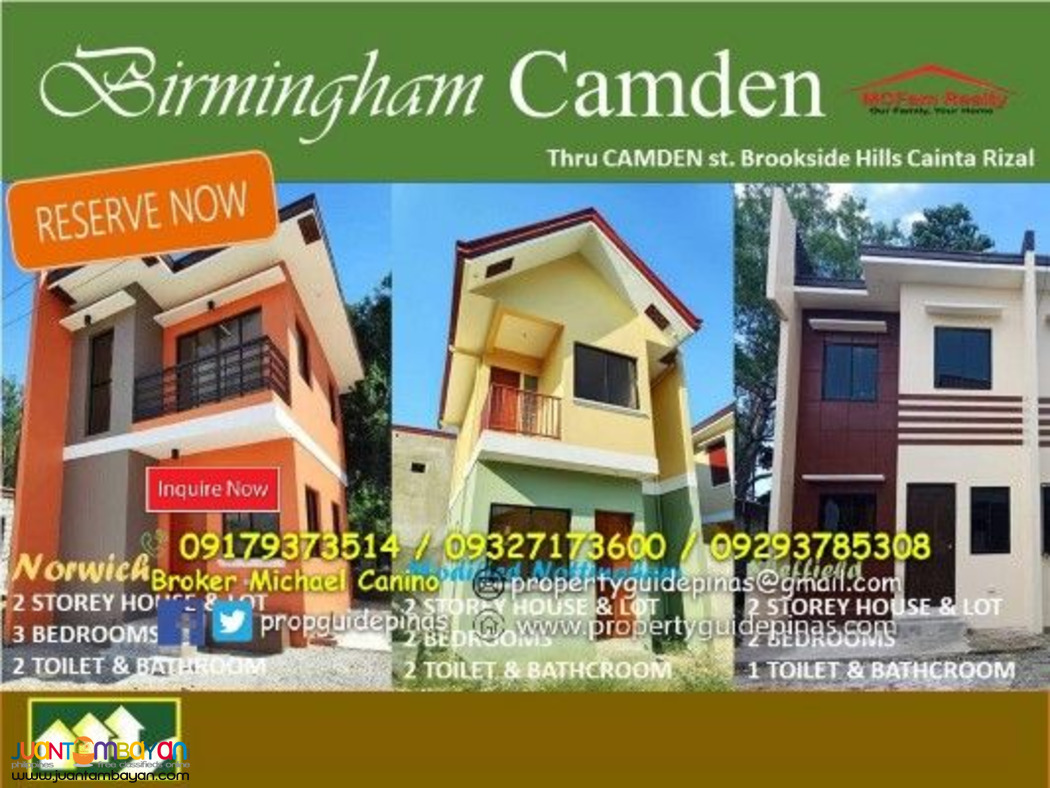 House For Sale in Cainta Rizal Brookside Subdivision Birmingham Camden