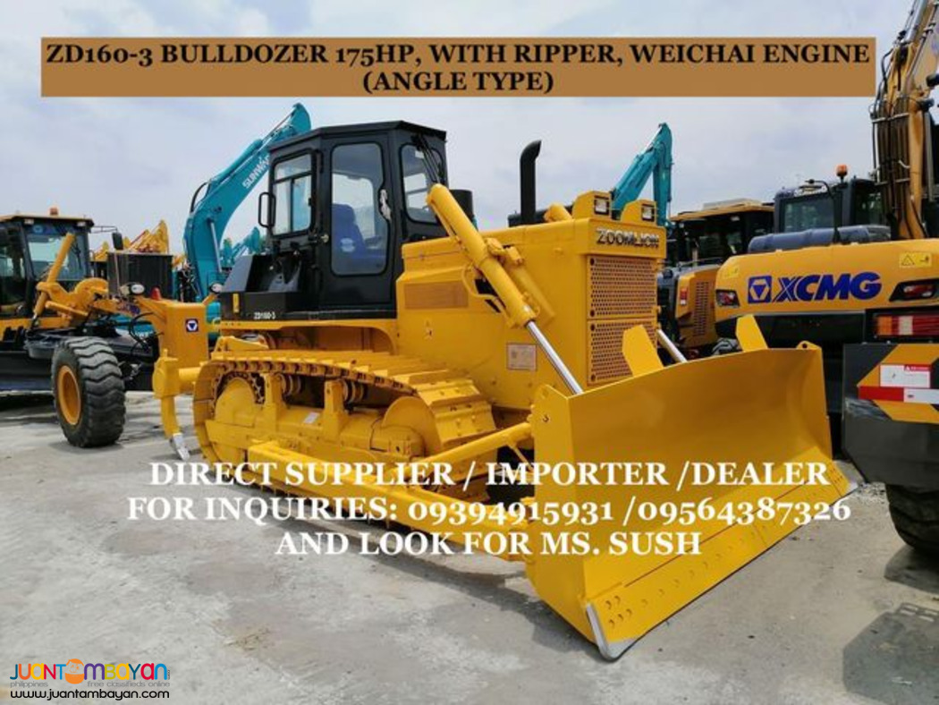 zoomlion zD160-3 bulldozer with ripper angle type , 175hp