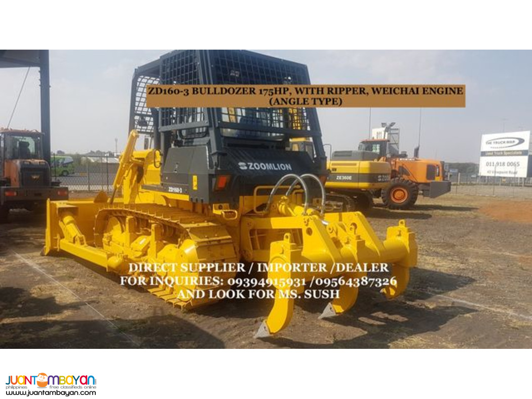 zoomlion zD160-3 bulldozer with ripper angle type , 175hp