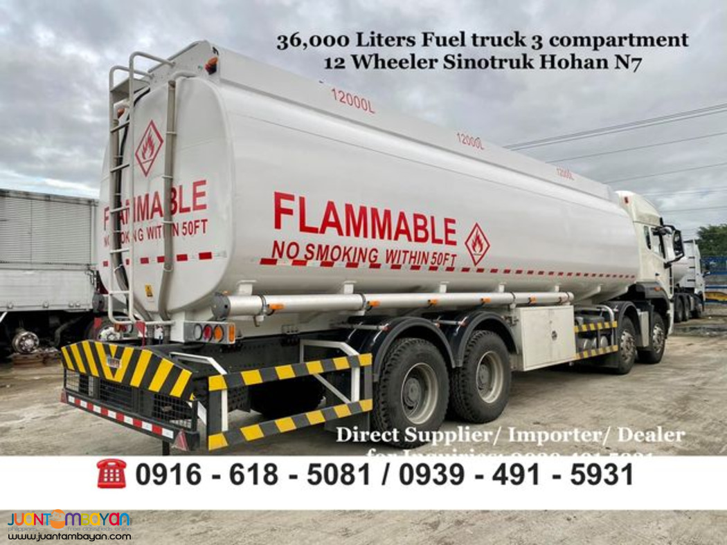 12wheeler 36,000 liters fuel truck sinotruk hohan n7 euro 4