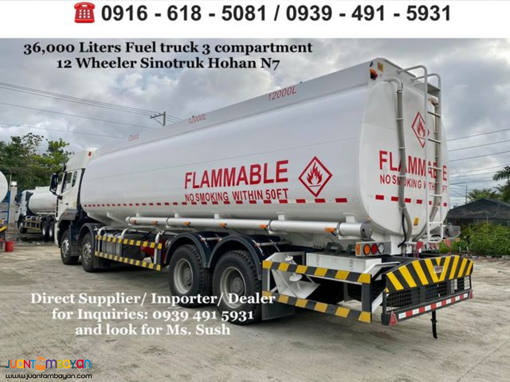 12wheeler 36,000 liters fuel truck sinotruk hohan n7 euro 4