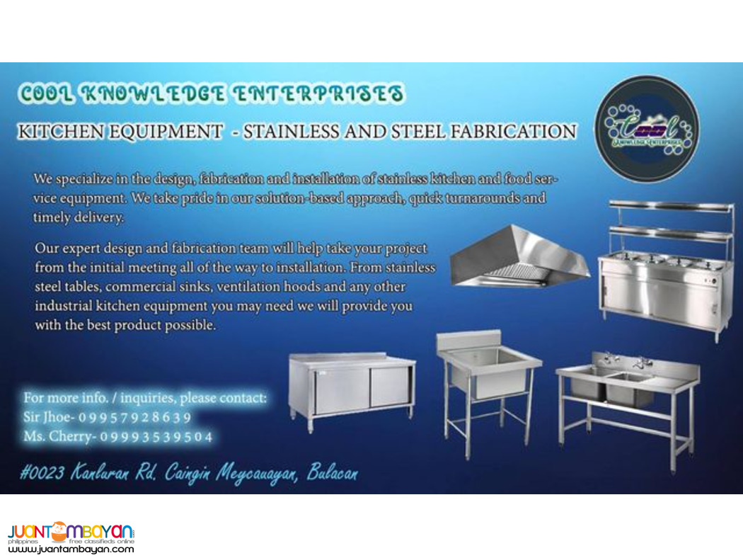 Fabrication and Installation of Stainless and Steel Kitchen Equipment