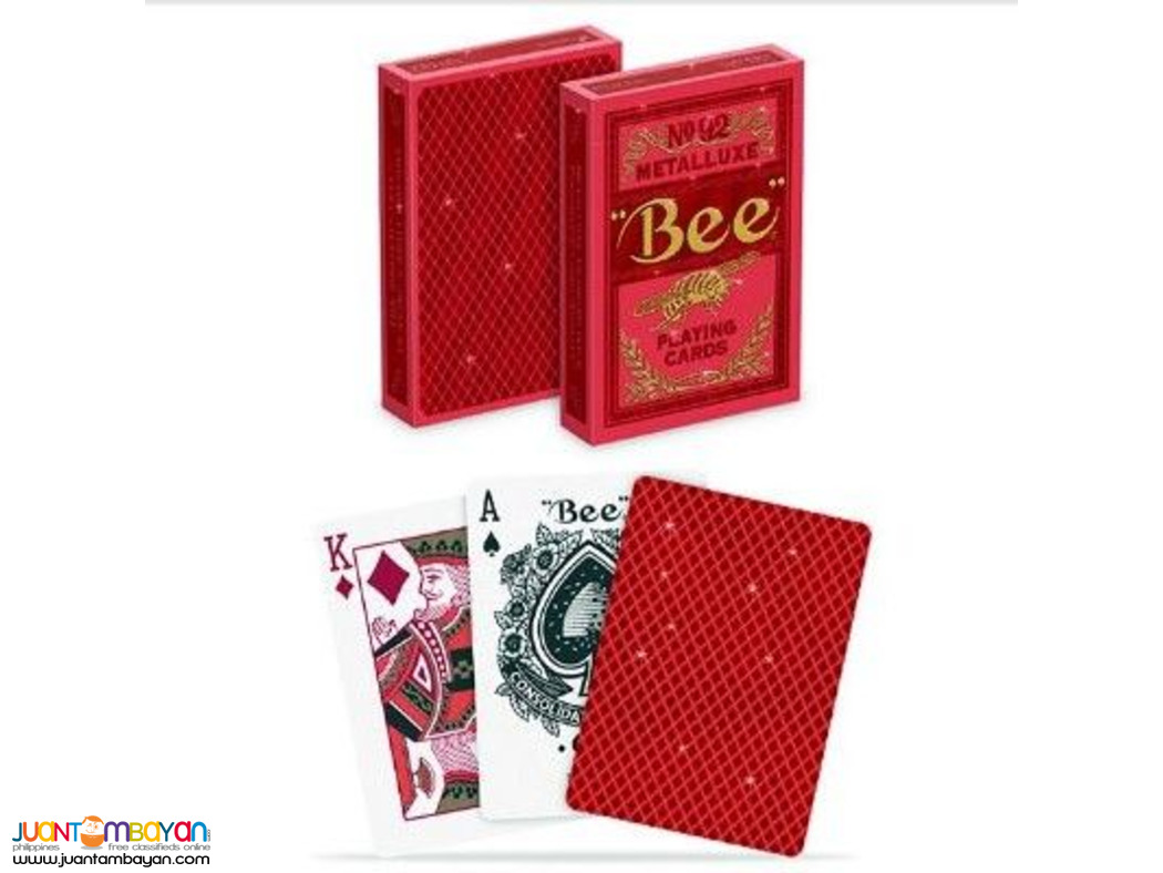 BEE Red Metalluxe Playing Cards