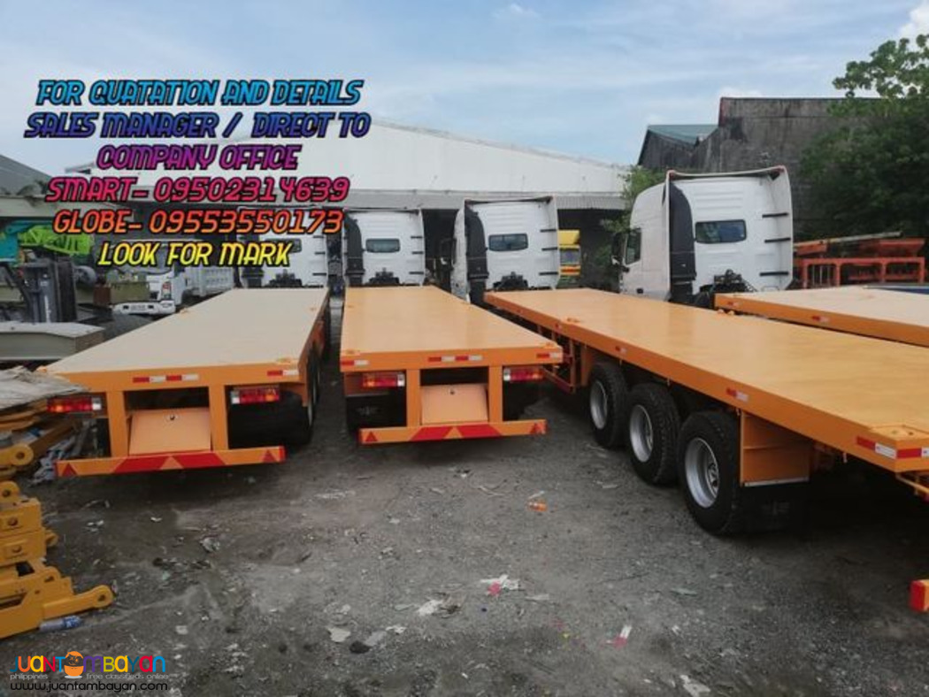 HIGH FLATBED TRAILER TRI-AXLE, 40FT, 45 TONS