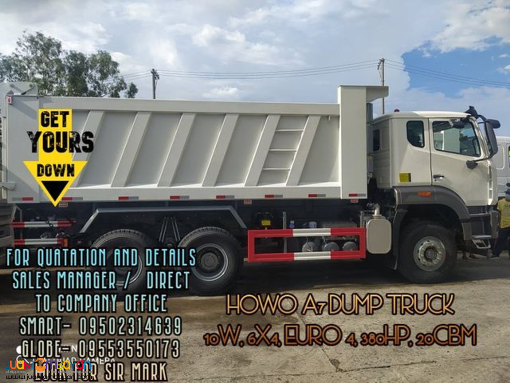 howo a7 dump truck .10w, 6x4, euro 4, 380hp, 20cbm