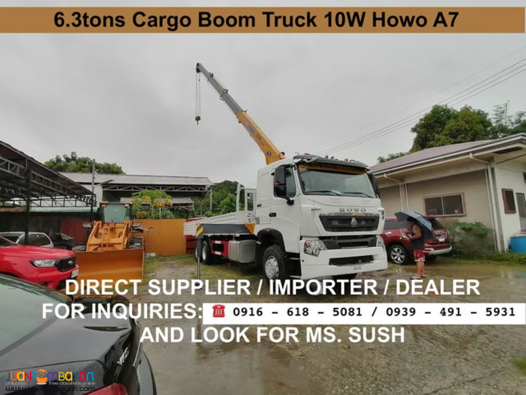 6.3 TONS CARGO BOOM TRUCK 10 WHEELER sinotruk HOWO A7