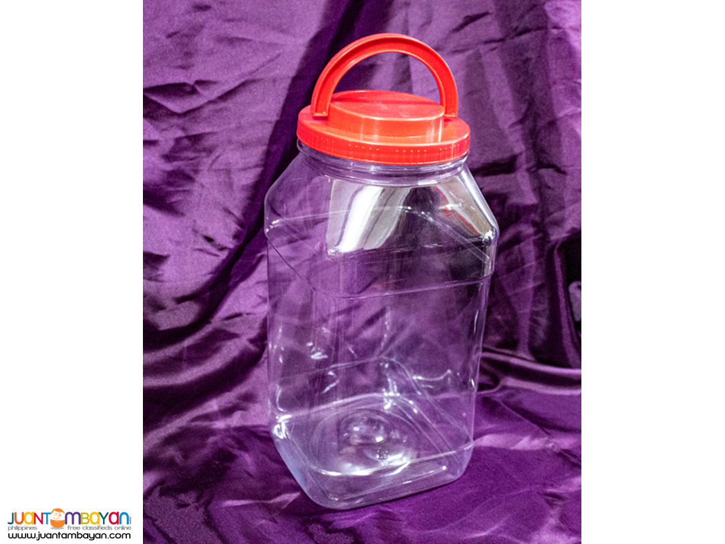 A0146 PET Plastic 5 Liter Wide Mouth Square Jar with Induction Liner