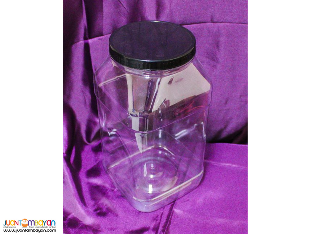 A077 PET Plastic 5 Liter Wide Mouth Square Jar 
