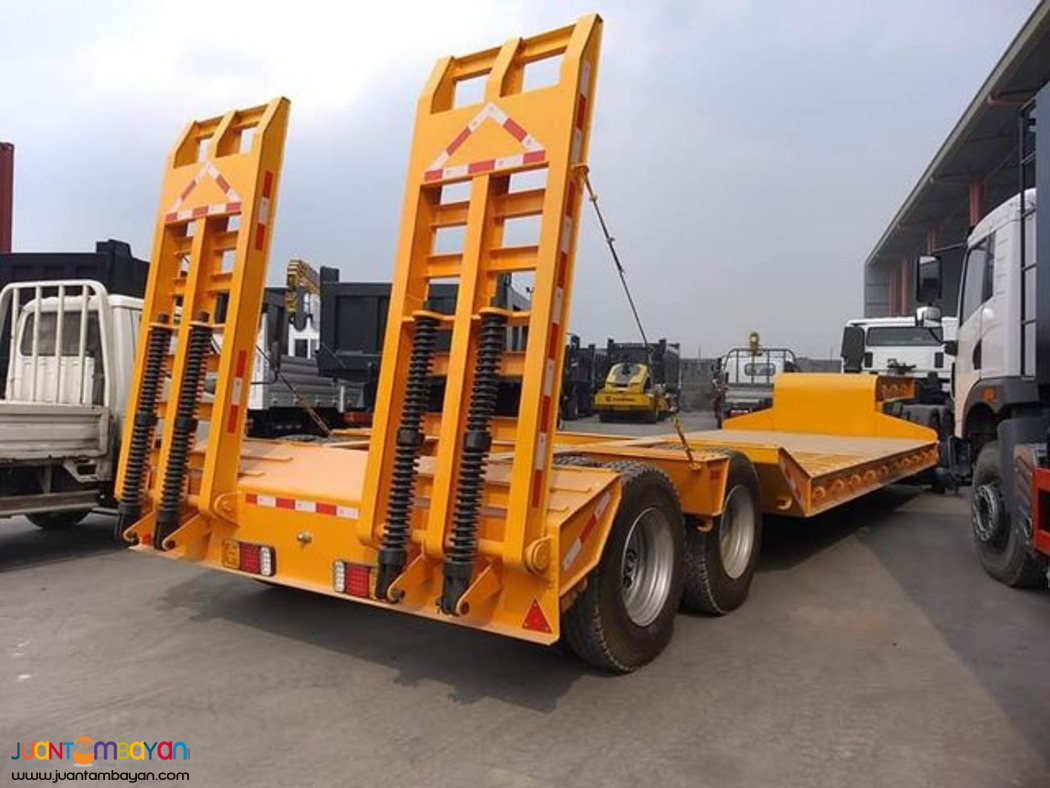 LOW BED TRAILER 8 WHEELERS DOUBLE AXLE (BED SIZE 20 FT 40 TONS)