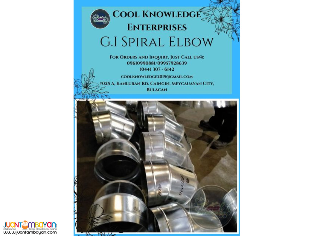 G.I Spiral Elbow(for Spiral Ducting) ** CKE bulacan