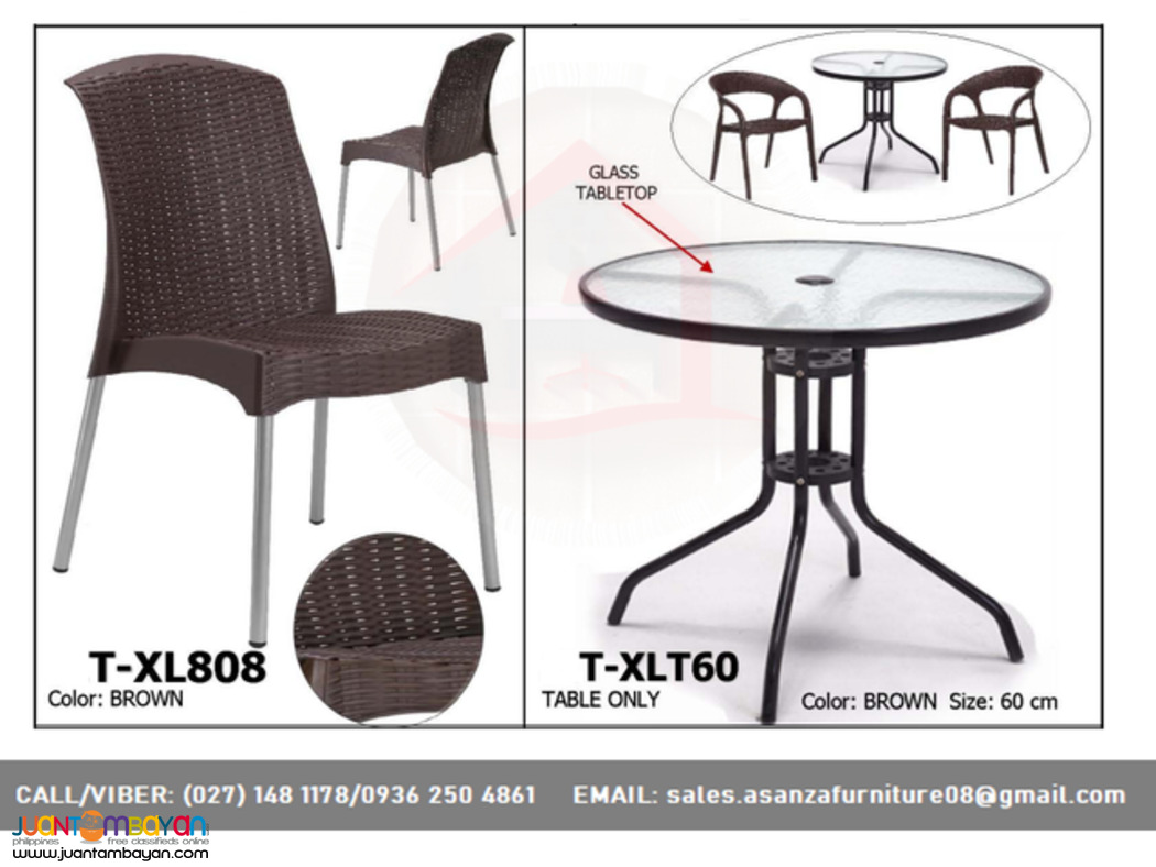 Plastic Rattan-Table & Chair Factory Price