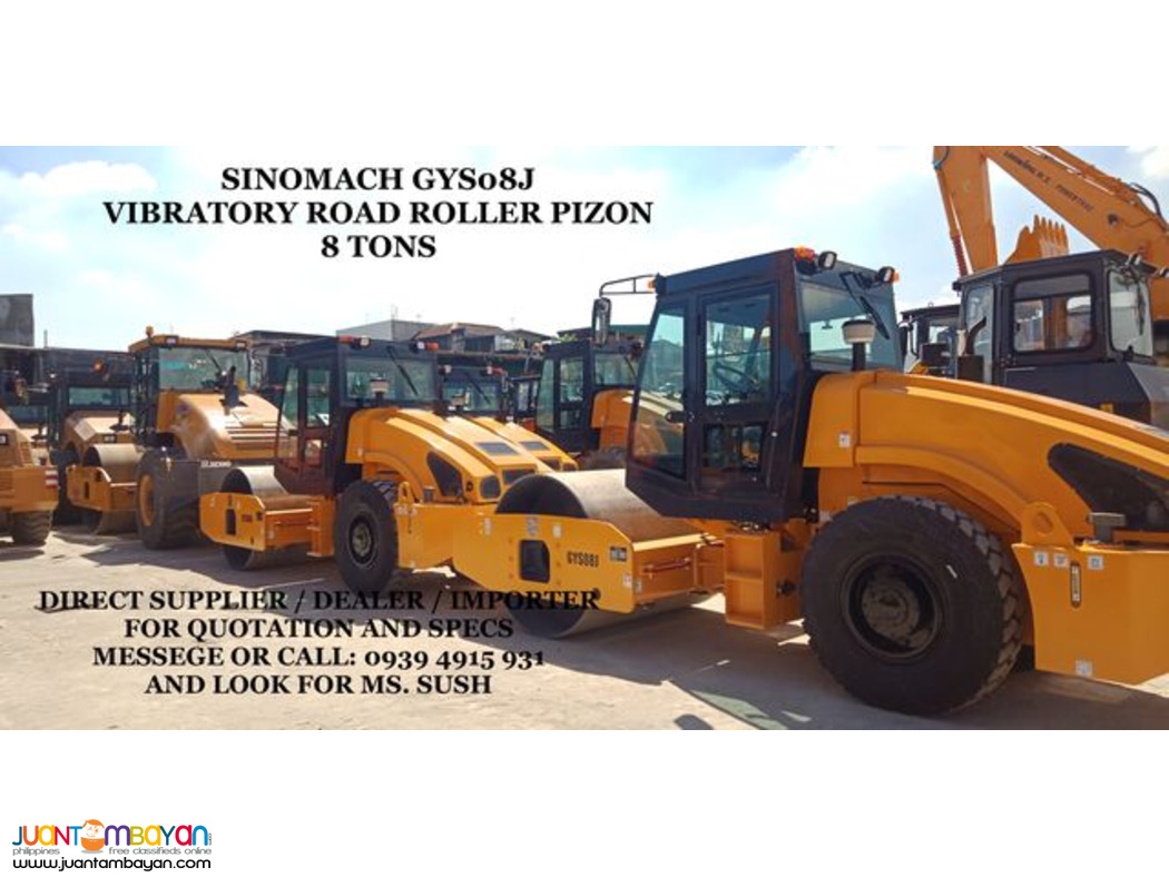 8tons vibratory road roller pizon sinomach gys08j for sale