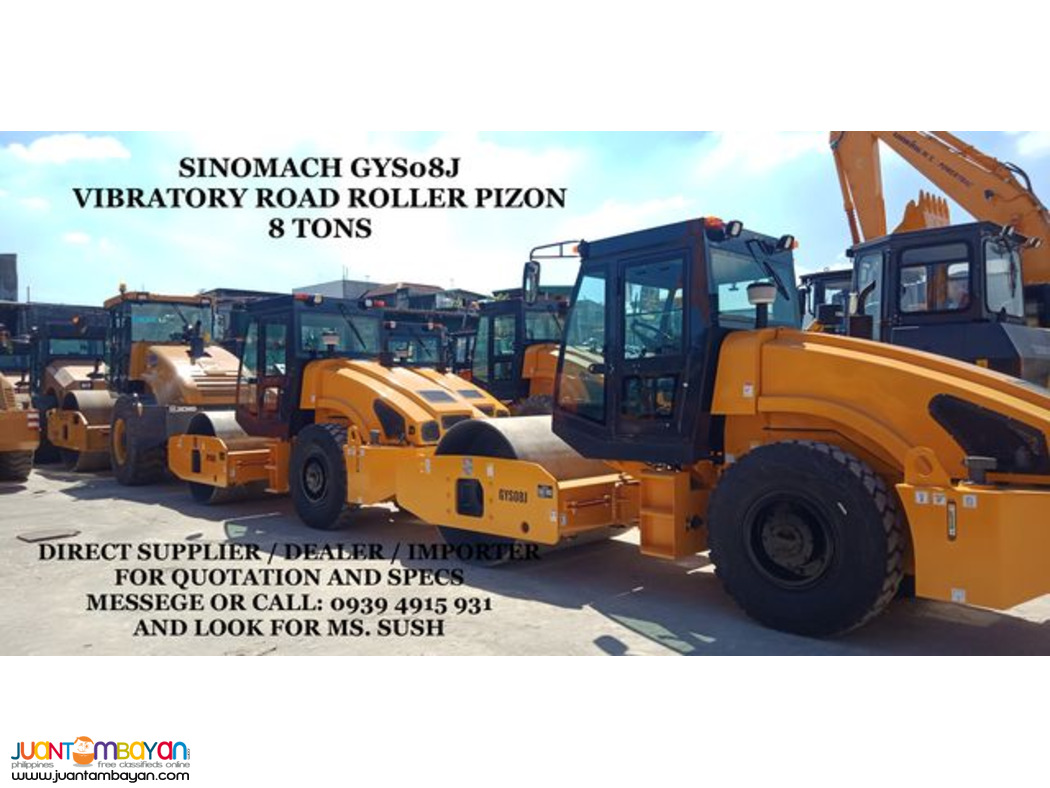 8tons vibratory road roller pizon sinomach gys08j for sale