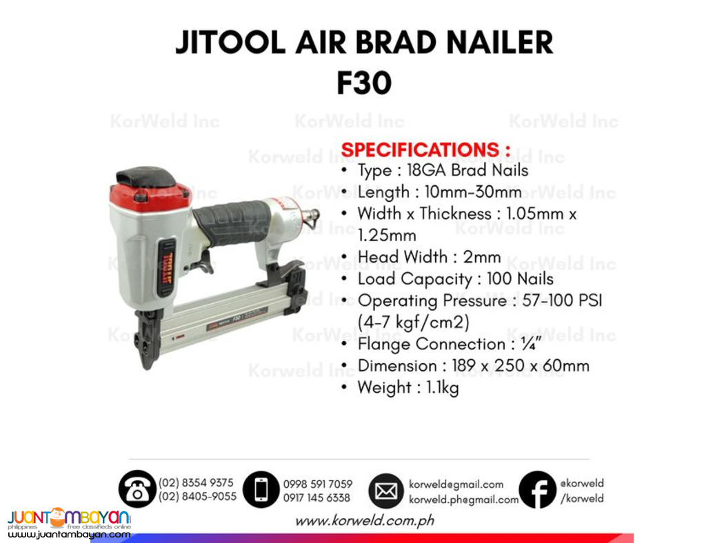 Jitool Air Brad Nailer F30