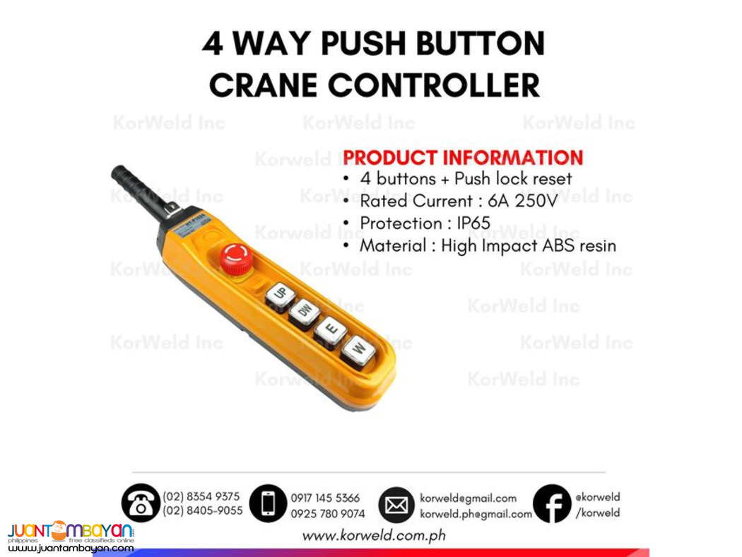 Push Button Controller for Electric Hoist