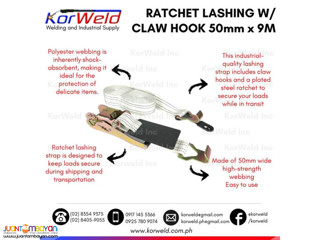 Ratchet Tie Down / Ratchet Lashing with Claw Hook