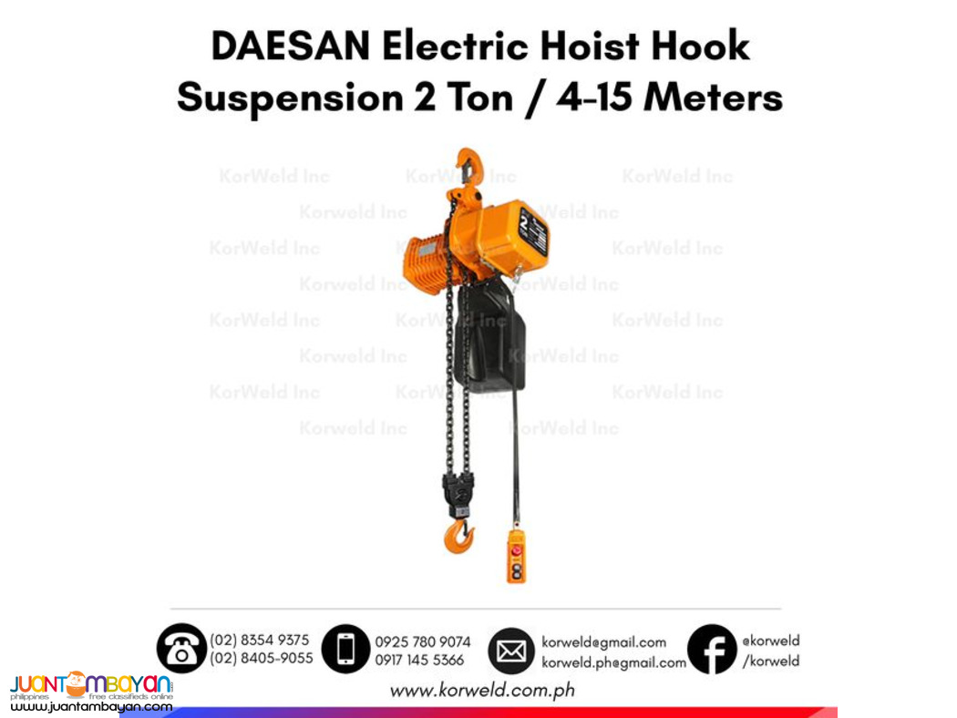 Electric Hoist Hook Suspension Type 2 Tons