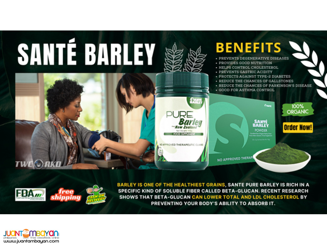 Santé Barley Powder Stevia Canister - For Diabetes and Hypertension