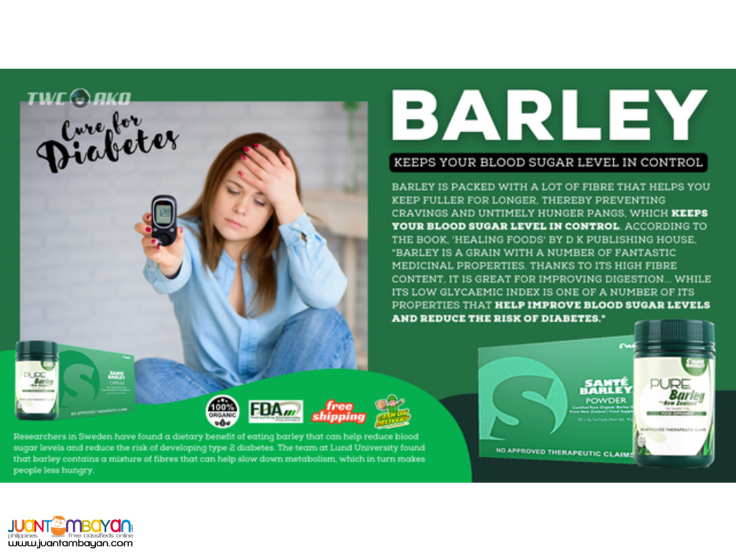 Santé Barley Powder Stevia Canister - For Diabetes and Hypertension