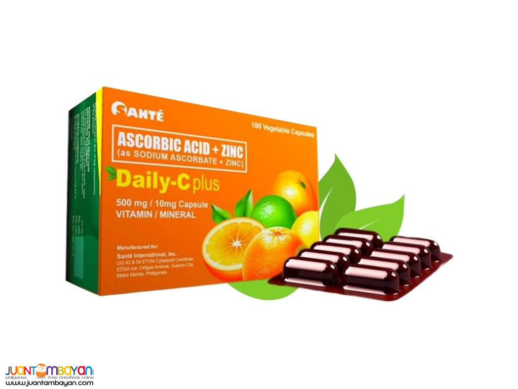 Daily-C Plus, Ascorbic Acid + Zinc (500mg/10mg) x 100's