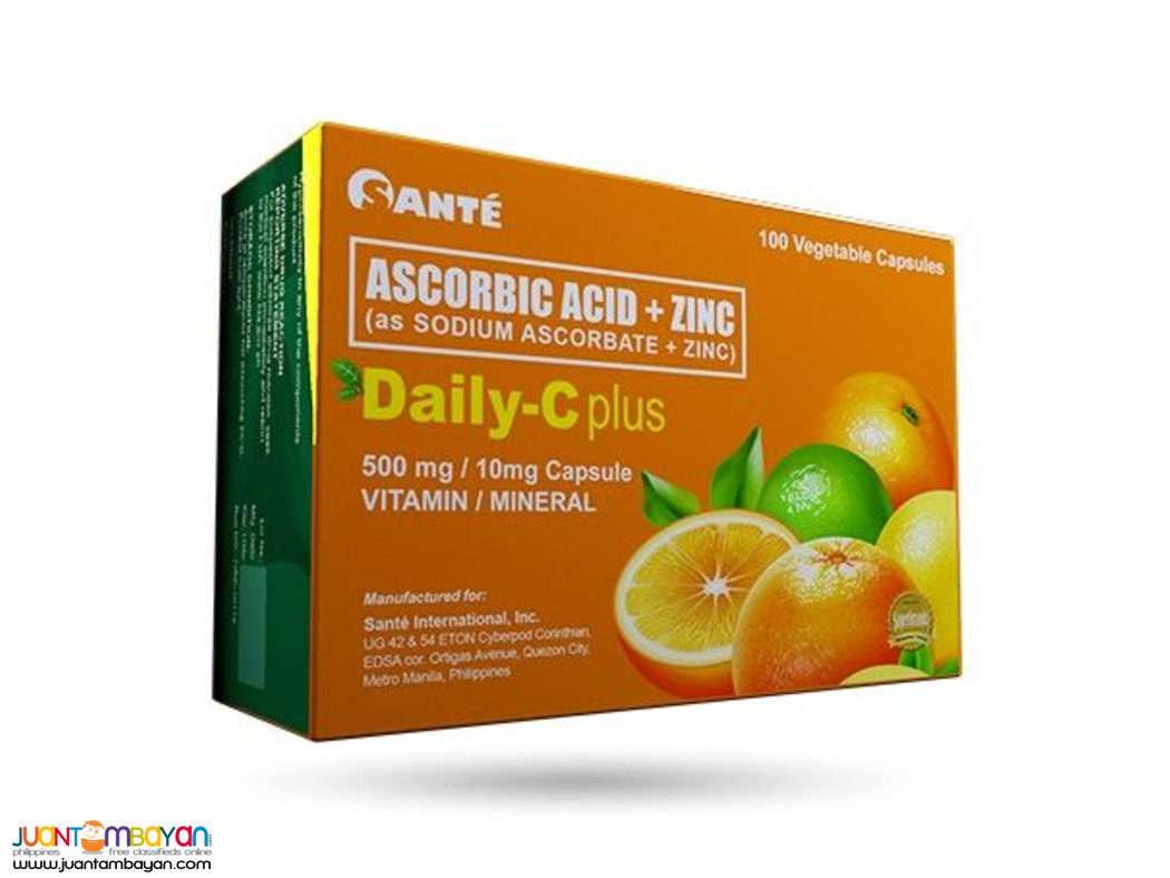 Daily-C Plus, Ascorbic Acid + Zinc (500mg/10mg) x 100's