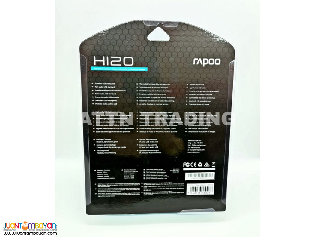 RAPOO H120 USB STEREO HEADSET