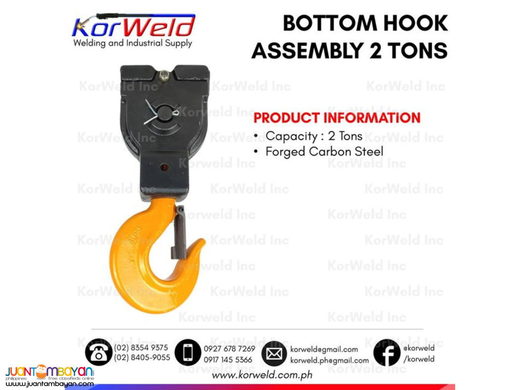 Hook Assembly 2 Ton x 2 Chain Fall - Bottom Side