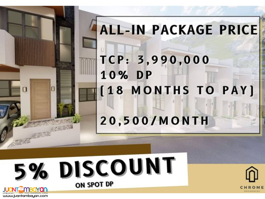 pre-selling townhouse Linao Talisay City Chrome Residences