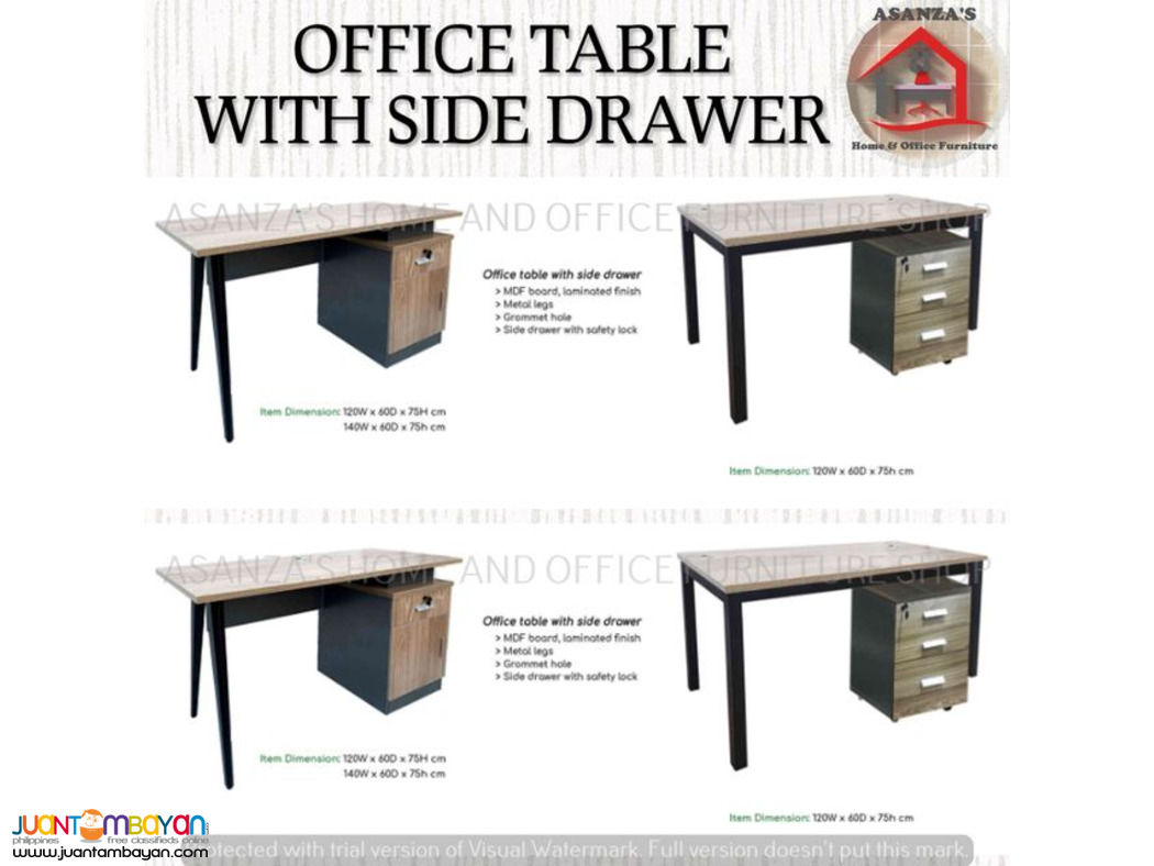 OFFICE TABLE WITH SIDE DRAWER