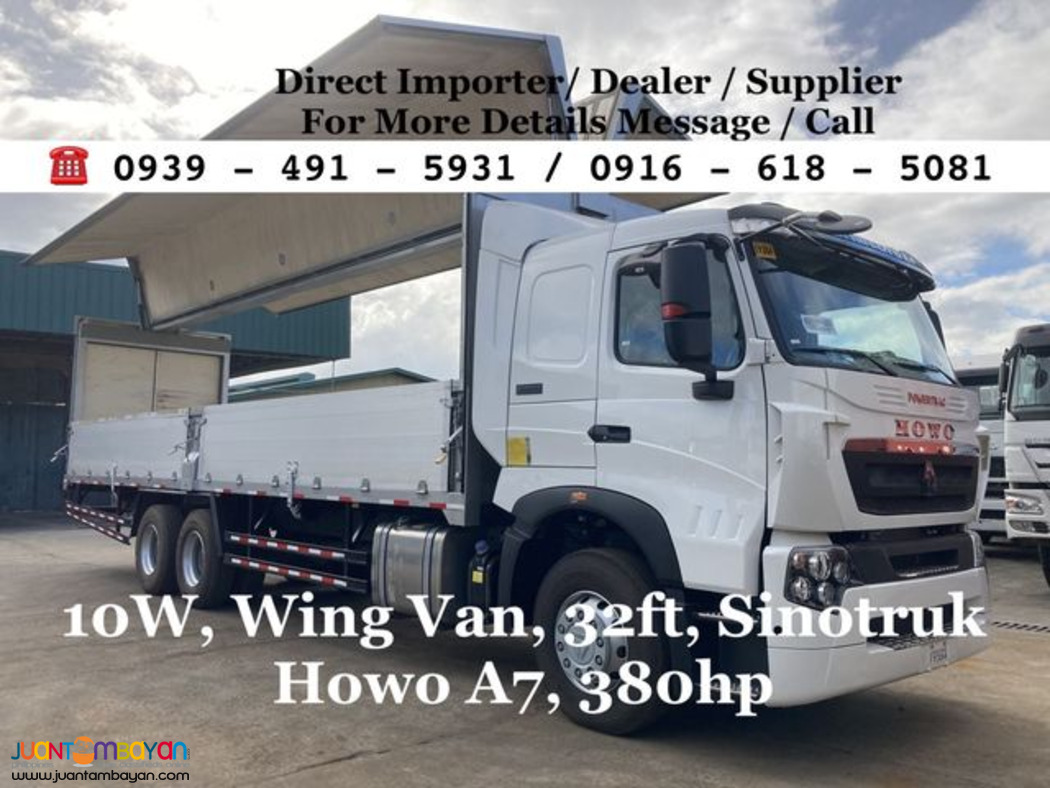 10-wheeler Sinotruk Howo A7 Wingvan 32ft Euro 2 & Euro 4