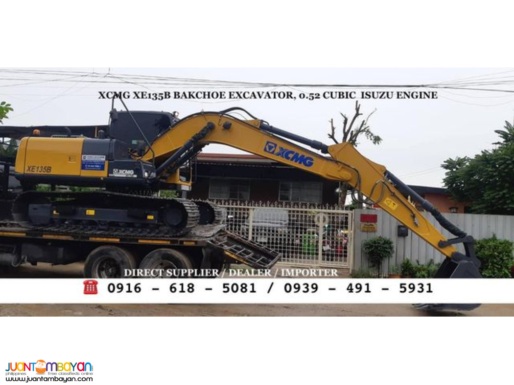 0.52cubic XCMG XE135b backhoe excavator isuzu engine