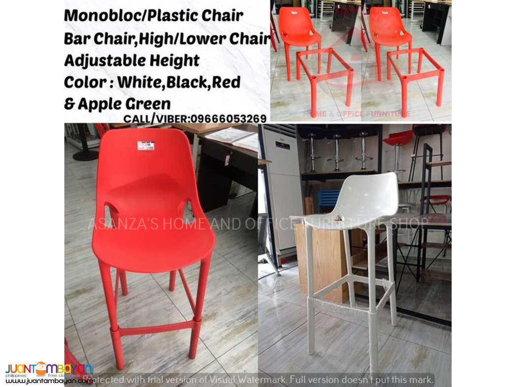 MONOBLOC/PLASTIC CHAIR, BAR CHAIR, HIGH/LOWER CHAIR