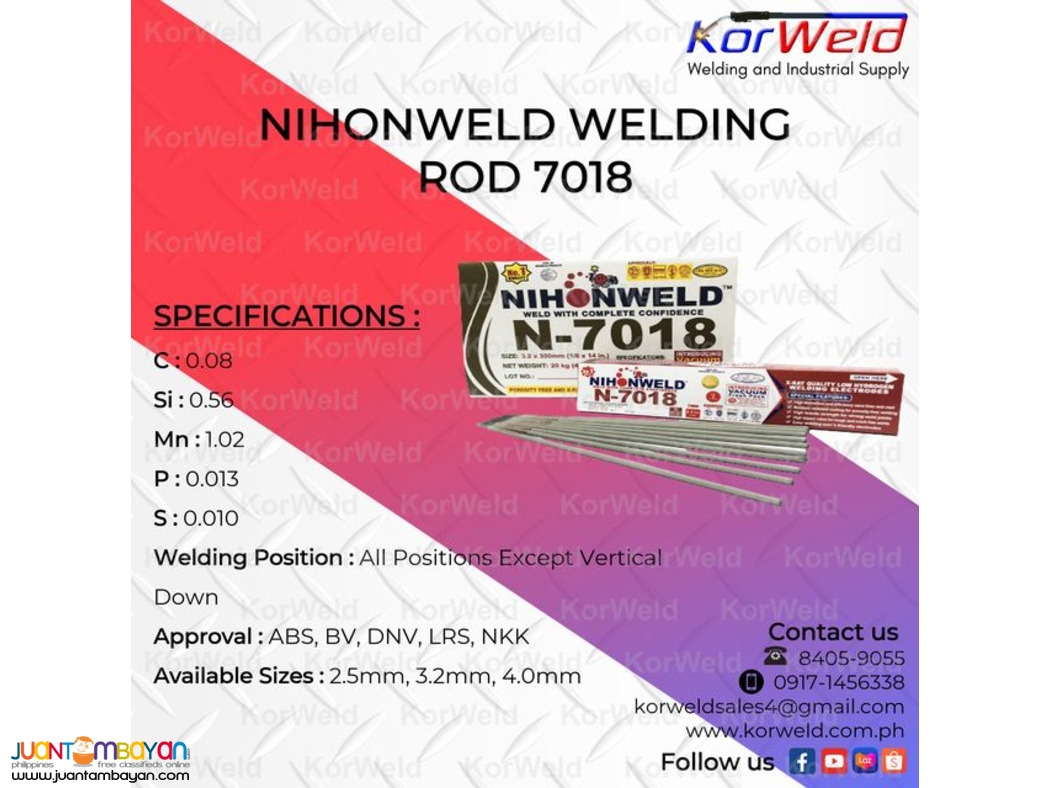 Nihonweld welding Rod 7018 