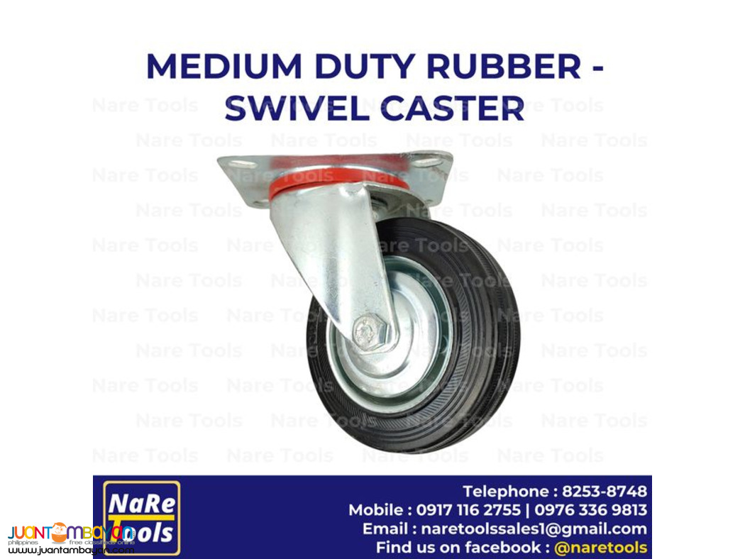 Medium Duty Rubber Swivel Caster - 4