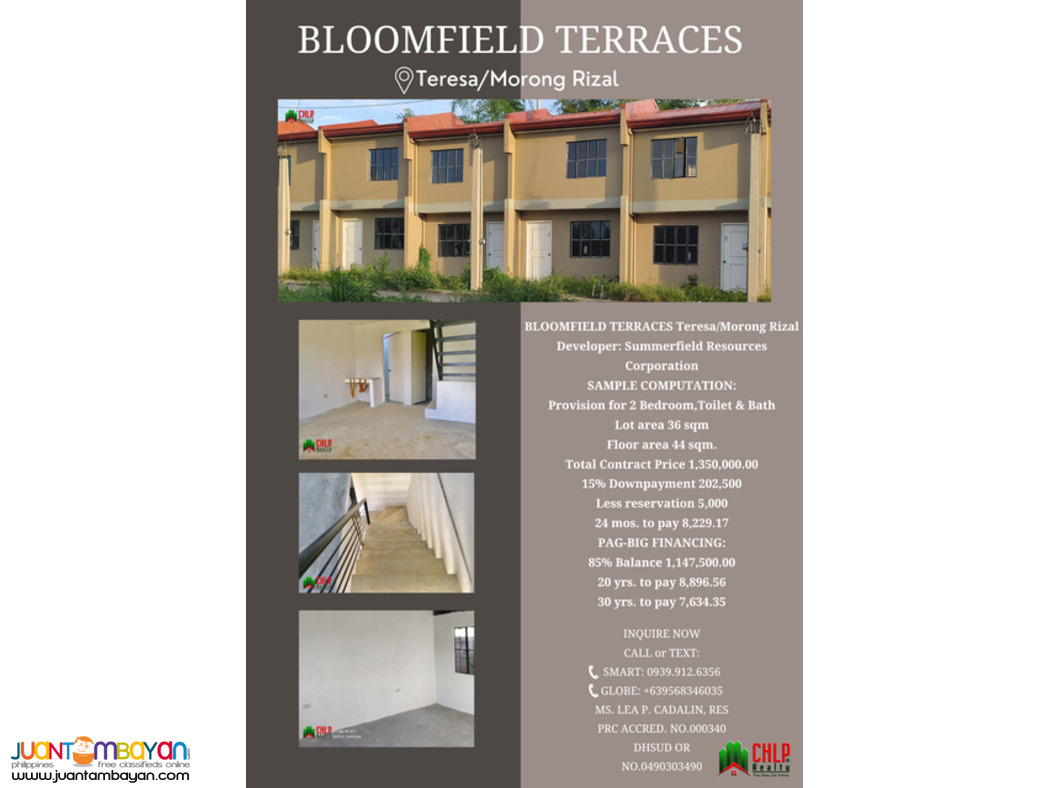 Bloomfield Terraces in Teresa/Morong Rizal